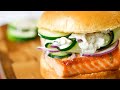 French salmon brioche burger French salmon brioche burger