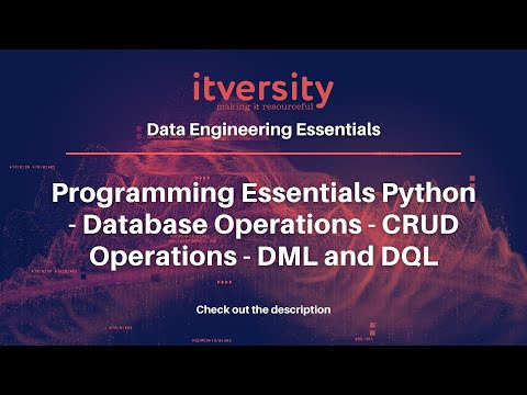 Programming Essentials Python Database Operations Crud Operations Dml And Dql