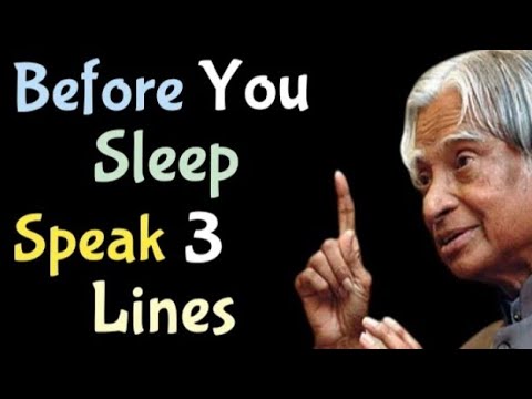Speak 3 Lines Before You Sleep || APJ Abdul kalam sir || M C L Presents.