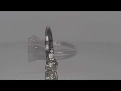 Circa 1940 - Art Deco Platinum 1.00ct Old European Cut Diamond Engagement Ring  - VEG#371