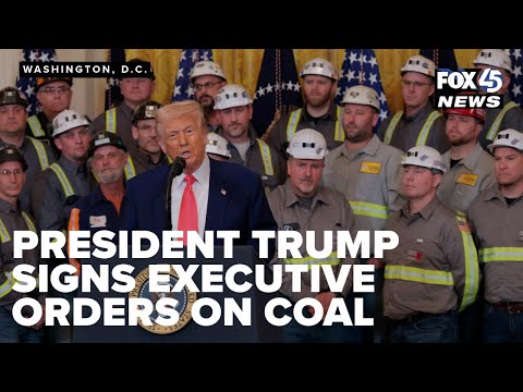 President Donald Trump speaks on executive order boosting coal