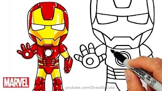 How to Draw Iron Man step by step Chibi Marvel Superhero