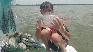 ลอยโป๊ะหว่านแห ปลานิลมีแต่ตัวใหญ่ๆที่อ่างบางพระ ep.711