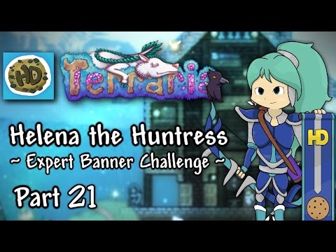 Terraria 1.3 Expert Huntress Banner Challenge Part 21: Bubbles, Goblins & Golem! (1.3 archer)