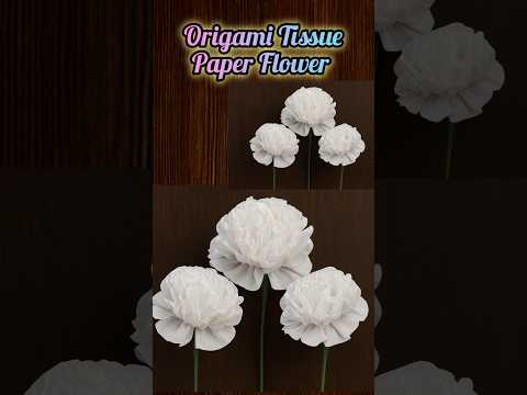 New Origami tissue paper flower ideas | #shorts #craft #tissuepaperflower