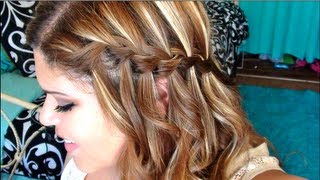 Curly Hair W/ A Waterfall Braid!!! - Tutorial