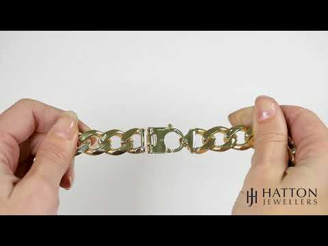 Solid 9ct Yellow Gold Heavy Classic Curb Bracelet - Bi5