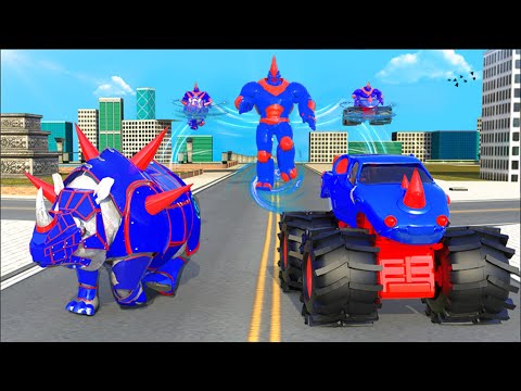 Rhino Robot Monster Truck Transform Robot GamePlay #1