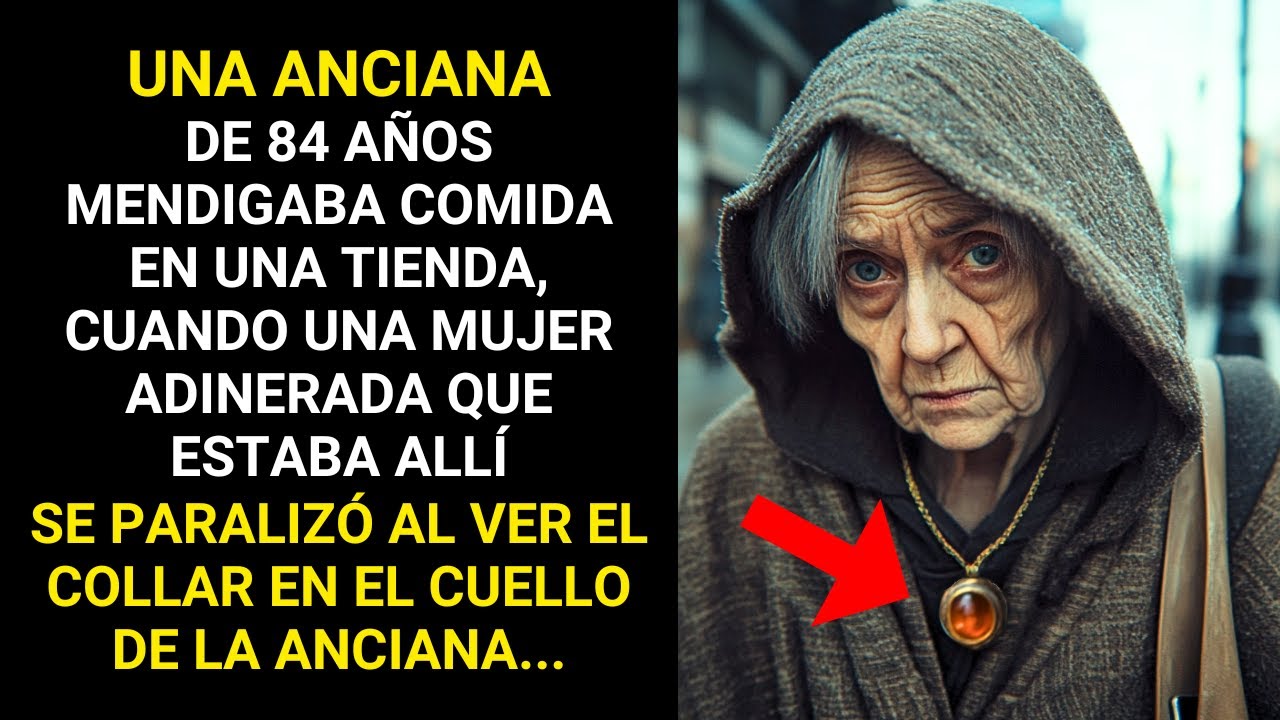 LA ANCIANA MENDIGA PEDÍA COMIDA, UNA MUJER ADINERADA NOTÓ SU COLLAR, Y SE PARALIZÓ AL RECONOCERLO...