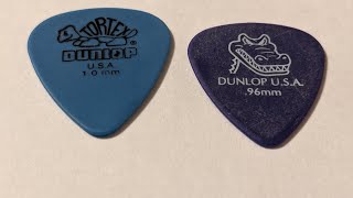 Video thumbnail for Jim Dunlop Gator Grip 0.96mm and Tortex 1.00mm guitar pick review by earthsteward9 Guitar Pick Reviews