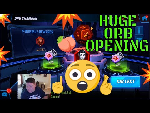 Marvel Strike Force - DOMINO ORB, Red Star Orb, Mega Orb, & Premium Orb! HUGE OPENING!