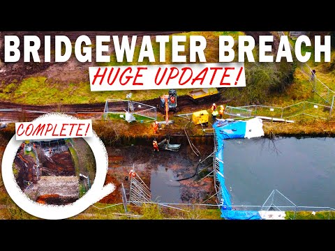 COFFERDAM REMOVED! EARTH DAM COMPLETE! BRIDGEWATER CANAL BREACH HUGE UPDATE! WHEN WILL WORK START?