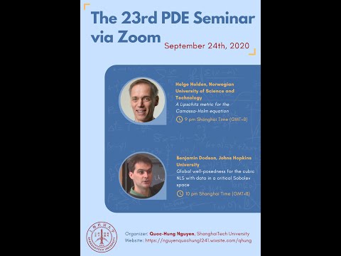 Global well-posedness for the cubic NLS with data in a critical Sobolev space, Benjamin Dodson