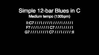 Simple 12-Bar Blues in C (130bpm)