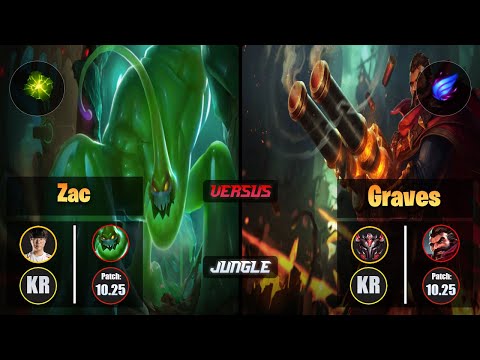 Haru ZAC (Jungle) [Aftershock] VS GRAVES - Grandmaster KR Patch 10.25