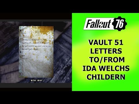 Fallout 76 Vault 51 Ida Welchs childrens letters.