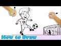 How to Draw a boy playing Soccer