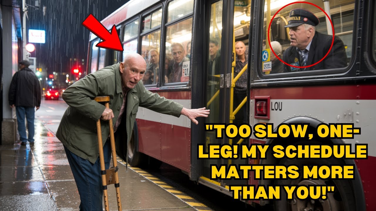 Bus Driver Slammed the Door on a One-Legged Vet—4 Minutes Later, a General Took the Wheel