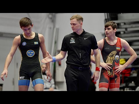 U15 Oleksii Frolov (UKR) vs Pavlos Tounousidis (SWE) 62kg. Greco-roman boys youth wrestling.
