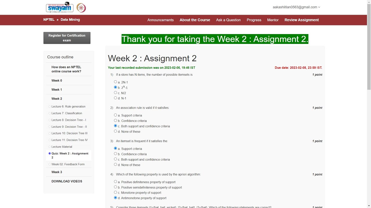Assignment 2 | Data Mining  | NPTEL - 2K23 | Data Science| Machine Learning | Python | Deep Learning