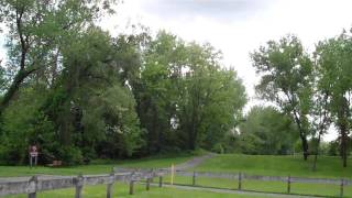 preview picture of video 'secluded bicycling w 1bicycleddie Lehigh Canal path part 2 crossing narrow bridge over Lehigh River.'