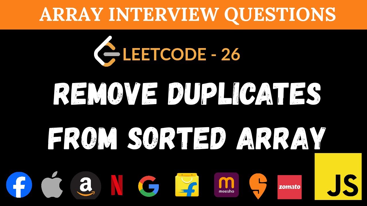 Remove Duplicates from Sorted Array - Leetcode 26 | Two-Pointers JavaScript Solution