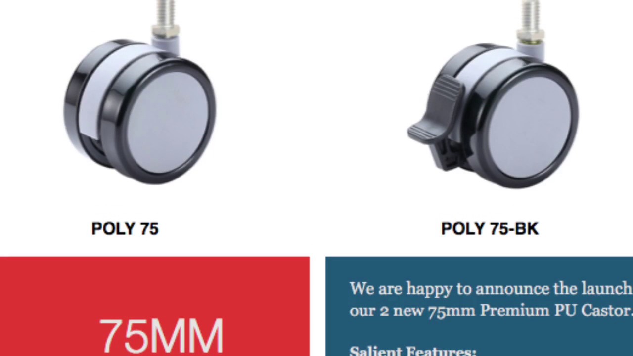 REGAL CASTORS 75mm Premium PU Castor