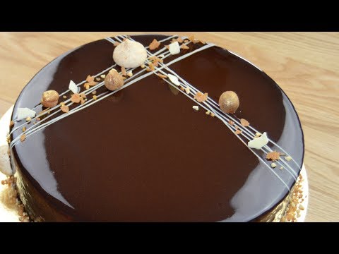 Recette Gâteau au chocolat façon entremets avec nappage miroir cacao