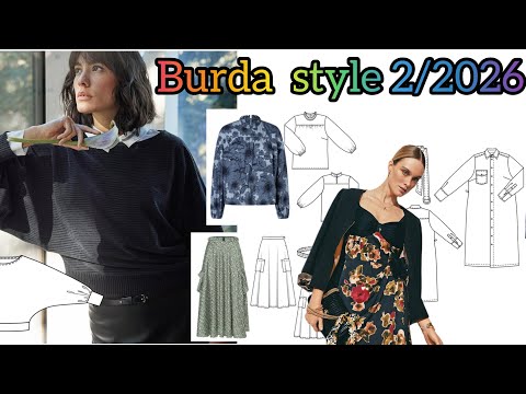Burda style February 2026 ,full preview and complete line drawing ♥️ 