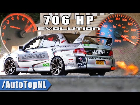 706HP Mitsubishi Lancer EVO 9 *SICK* 0-100 100-200 & FLAMES by AutoTopNL