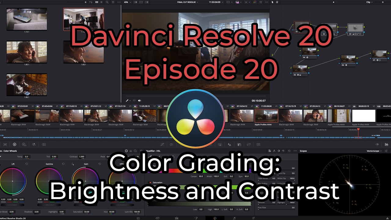Davinci Resolve 20 - Episode 20 - Color Grading: Brightness and Contrast