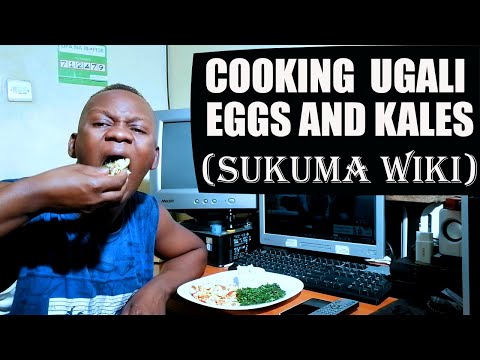 African Meal: Cooking Ugali, Eggs and Sukuma Wiki (Kales)