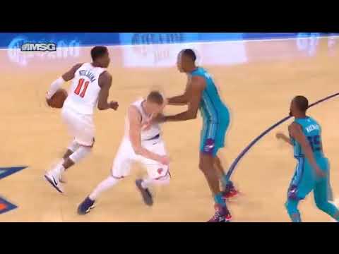 kristaps porzingis dagger three to charlote hornets