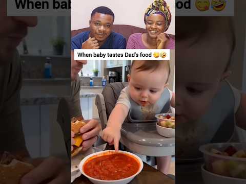 When baby tastes dad's food🙆‍♀️🤣🤣#ukreels #usareels #funnyreels #funnyvideo