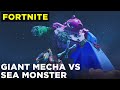 Fortnite mecha vs sea monster battle event (FULL gameplay, no commentary)