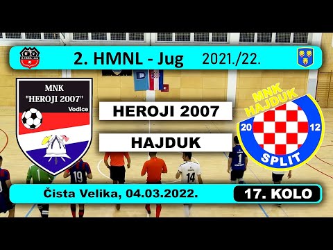 2. HMNL Jug, 17.: HEROJI 2007 - HAJDUK  2:2, 04.03.2022.