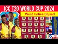 West Indies T20 world cup squad 2024 | West Indies Squad for T20 world cup 2024 | WI Squad T20 Wc