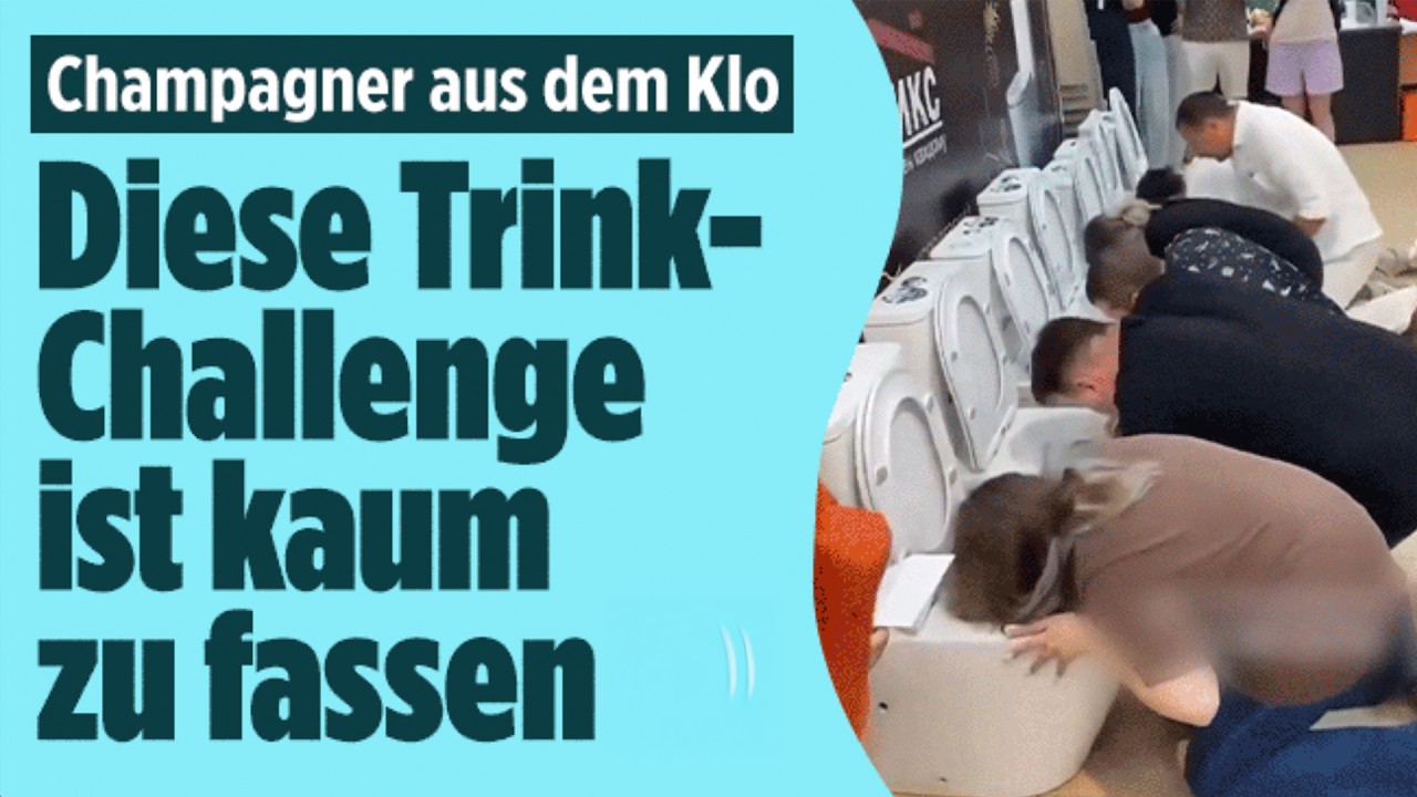 Ekel-Wettbewerb in Russland: Teilnehmer trinken Champagner aus Toilette für DIESES Preisgeld