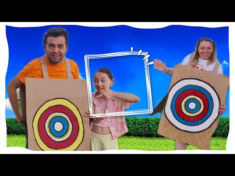 Öykü and Dad arranged a family day YES escaping target game