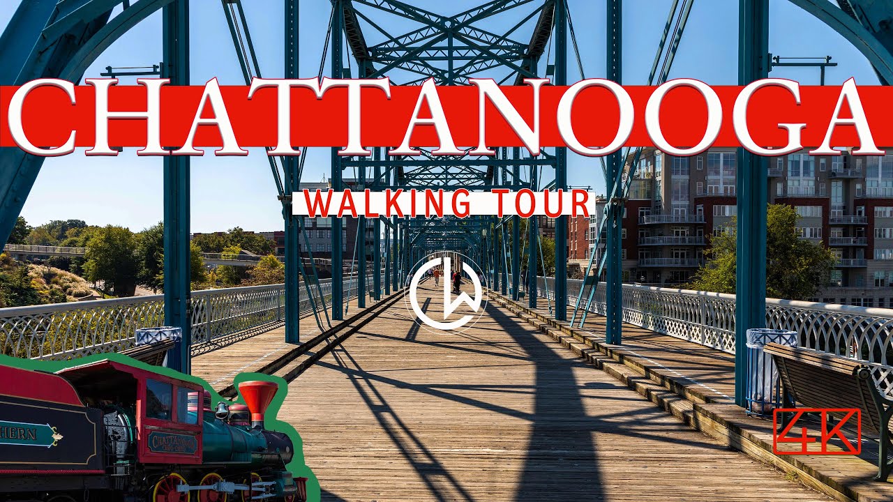 Immersive street-level walking tour through Chattanooga, TN, United States, showcasing authentic urban landscapes, local architecture, and the vibrant atmosphere of the city's neighborhoods