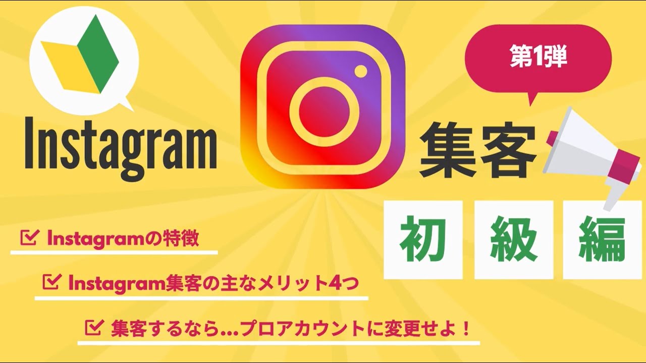 【Instagram集客】初級編～第1弾～Instagramのキホン＆必須のプロアカウント設定
