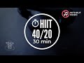 Interval Timer Without Music - HIIT 40 sec Work / 20 sec Rest | 74