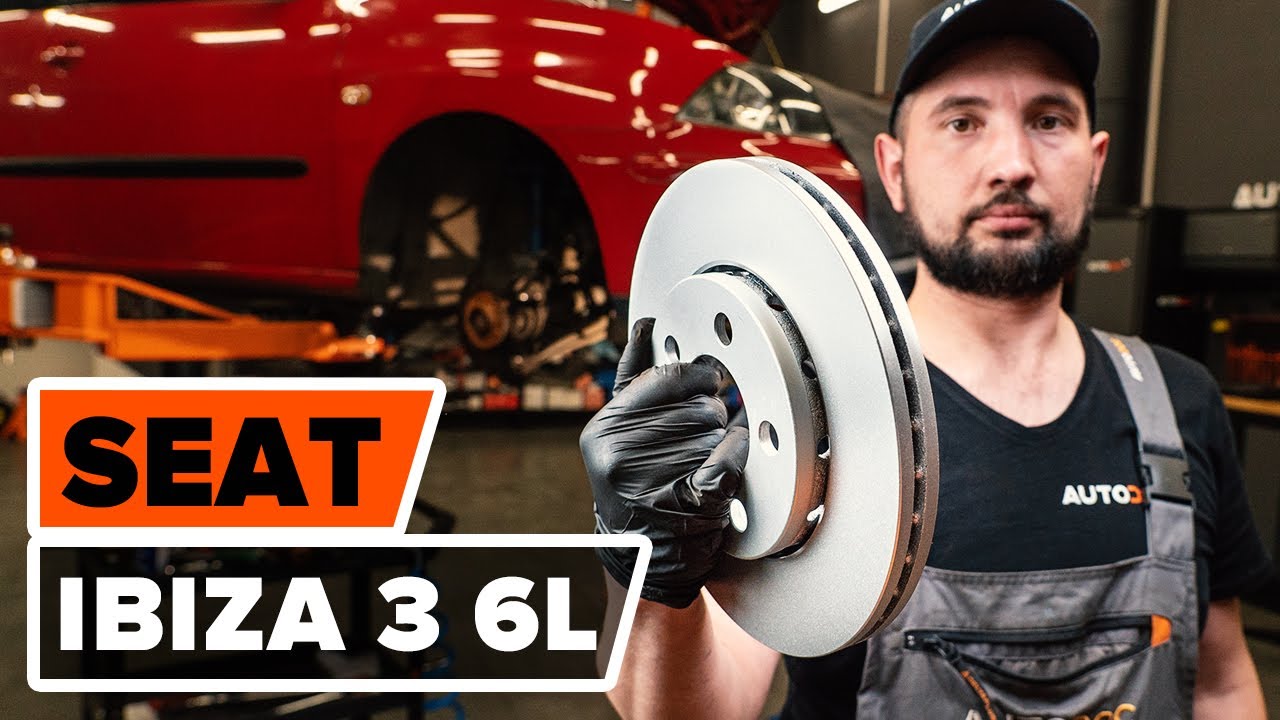 Como mudar discos de travão da parte dianteira em Seat Ibiza 6L1 - guia de substituição