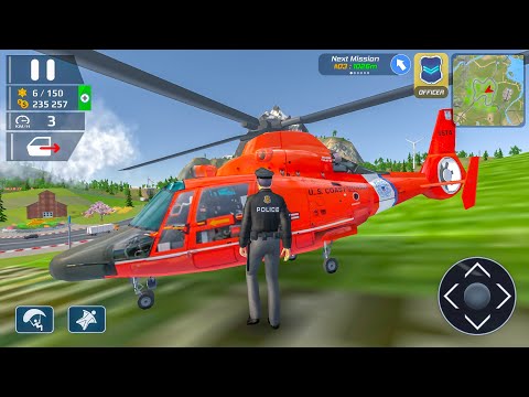 Police Officer as Pilot Flying Dolphin Helicopter Airplane and Police Car SIM - Android Gameplay.