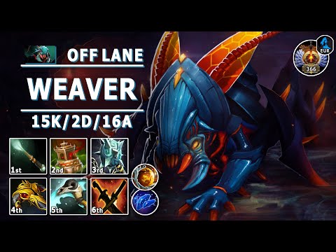 Weaver Off Lane | 7.32b | Pos 3 Weaver Play | Dota 2 Immortal Gameplay