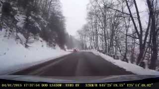 Romania trafic Iarna in pasul Rucar-Bran 04 01 2015