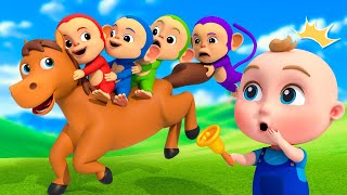 5 Little Monkeys Jumping on the Farm! | Animals and Farm | Super Sumo Nursery Rhymes &amp; Kids Songs