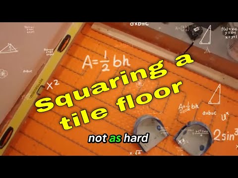 Square off a room,  tile floor layout. 📐