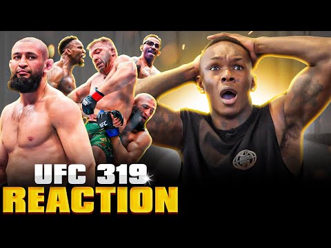 Israel Adesanya Reacts To Khamzat Chimaev DOMINATING Dricus Du Plessis at UFC 319