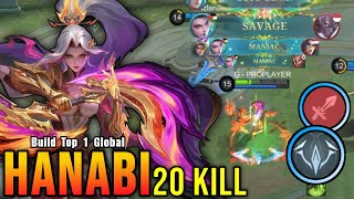 SAVAGE & MANIAC!! 20 Kills Hanabi New META with Fighter Emblem!! - Build Top 1 Global Hanabi ~ MLBB